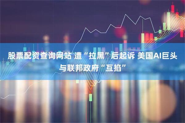 股票配资查询网站 遭“拉黑”后起诉 美国AI巨头与联邦政府“互掐”