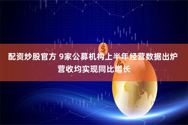 配资炒股官方 9家公募机构上半年经营数据出炉 营收均实现同比增长